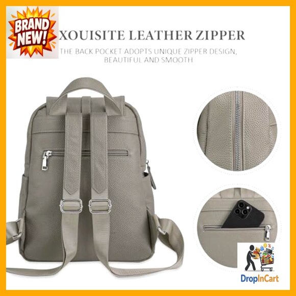 Genuine Leather Backpack Purse Anti-Theft Travel Shoulder Handbag Casual main image 7